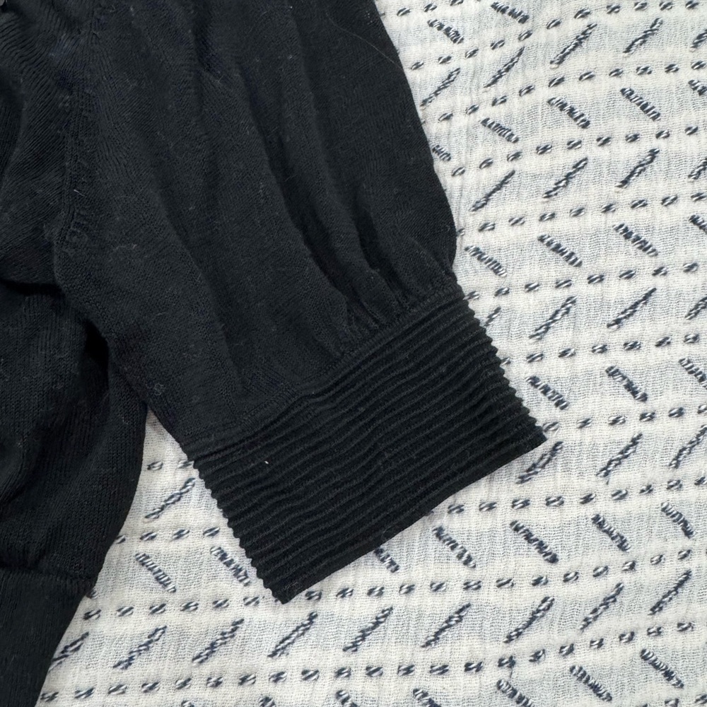 Black Women's Cardigan Sweater - Picture 3 of 5